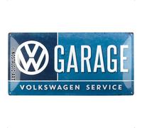 Nostalgic Art VW Garage - Placa Decorativa, Metal, 25 x 50 cm, Color Azul y Negro