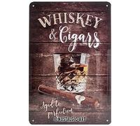 Nostalgic Art Whiskey - Placa decorativa, metal, 20 x 30 cm, color marrón