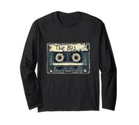 Nostálgico 80's 90's Retro Cassette Mix Tape Throwback Party Manga Larga