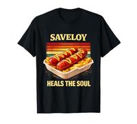 Nostálgico Británico Chippy Comida Saveloy Cura El Alma Camiseta