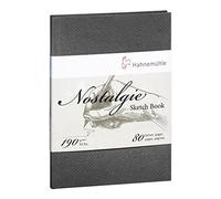 Hahnemühle Nostalgie - Cuaderno de dibujo (190 g/m², 80 páginas, DIN A4, formato retrato, 190 g/m²), color blanco