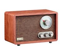 Nostalgie - Radio de madera con Bluetooth, USB, ranura para tarjetas SD, FM/AM, sistema de música retro, sistema estéreo, radio de cocina, radio nostálgica vintage