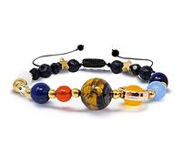 Nostalgish Pulseras del sistema solar [mejor calidad, precio más bajo] - Universo Galaxia Los Ocho Planetas Guardián Estrella Guardiana Pulsera de cuentas de piedra natural Pulsera de eslabones