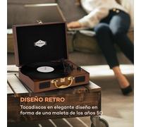 Nostalgy by auna Peggy Sue Tocadiscos retro LP USB AUX aspecto de madera/oro Auna