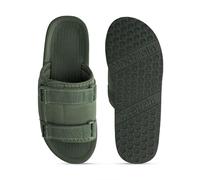 NoStrain Sandalias de plataforma para hombre | Ajuste de triple gancho y bucle | Soporte acolchado para el talón | Parte superior textil | Suela EVA lavable | Sandalias para hombre | Negro |, Oliva