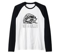 Not a Hugger Funny Erizo Antisocial Introvertido Tímido Animal Camiseta Manga Raglan