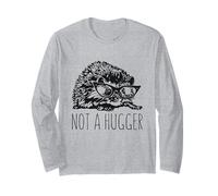 Not a Hugger Funny Erizo Antisocial Introvertido Tímido Animal Manga Larga