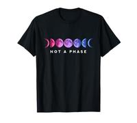Not a phase luna LGBT bisexual Camiseta, Hombre, Negro, L