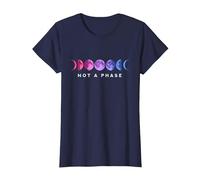 Not a Phase Luna LGBT Bisexual Camiseta, Mujer, Azul Marino, L