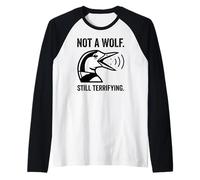 Not A Wolf Still Terrrifying Funny Bird Gráfico Humor Animal Camiseta Manga Raglan
