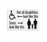 “Not All Disabilities Are Visible” Awareness Art - Typography Canvas Print for Office & Home (Framed,12x18inch(30x45cm))