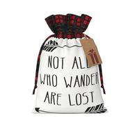 Not All Who Wander Are Lost - 1 bolsa de regalo de Navidad con cordón de 4.7 x 6.9 pulgadas, para regalar en fiestas de vacaciones
