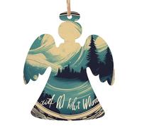 Not All Who Wander Are Lost 1 impresión 6 piezas decoración colgante de árbol de Navidad, campana, árbol de madera, muñeco de nieve, formas para decoración de Navidad