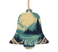 Not All Who Wander Are Lost 1 impresión 6 piezas decoración colgante de árbol de Navidad, campana, árbol de madera, muñeco de nieve, formas para decoración de Navidad