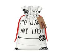 Not All Who Wander Are Lost - Bolsa de tela de embalaje de Navidad con cordón reutilizable para almacenamiento de alimentos, bolsa de decoración