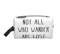 Not All Who Wander are Lost - Bolsa de viaje con impresión para mujeres y hombres, gran capacidad para cosméticos, accesorios, artículos de tocador, champú y artículos esenciales