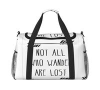 Not All Who Wander are Lost - Bolsa de viaje de mano grande reutilizable, ideal para camping, deportes, gimnasio y actividades al aire libre