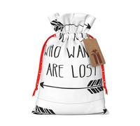 Not All Who Wander Are Lost - Bolsas de regalo de Navidad con cordón para decoración de Navidad, bolsas reutilizables