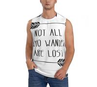 Not All Who Wander are Lost - Chaleco sin mangas para hombre, para ejercicio diario, atuendo casual, Negro, S