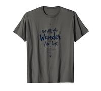Not All Who Wander Are Lost - Cita de Viaje inspiradora Camiseta, Hombre, Asfalto, M