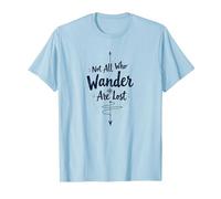 Not All Who Wander Are Lost - Cita de Viaje inspiradora Camiseta, Hombre, Azul Bebé, L