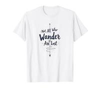 Not All Who Wander Are Lost - Cita de Viaje inspiradora Camiseta, Hombre, Blanco, XXL