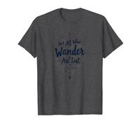 Not All Who Wander Are Lost - Cita de Viaje inspiradora Camiseta, Hombre, Jaspeado Oscuro, XL
