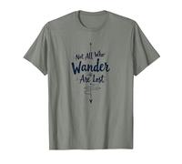 Not All Who Wander Are Lost - Cita de Viaje inspiradora Camiseta, Hombre, Verde Militar Jaspeado, XXL