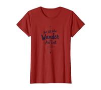 Not All Who Wander Are Lost - Cita de Viaje inspiradora Camiseta, Mujer, Arándano, XXL