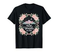 Not All Who Wander Are Lost Floral Senderismo Al Aire Libre Trekking Camiseta