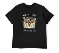 Not All Who Wander Are Lost T Shirt Vintage Gift For Men Funny tee Short-Sleeved Shirt Top Black S