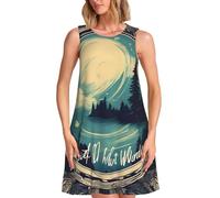 Not All Who Wander are Lost - Vestido sin mangas para mujer, elegante vestido de verano sin mangas, cómodo vestido casual, Negro -, Small-4X-Large