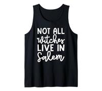 Not All Witches Live In Salem Halloween Espeluznante Lindo Divertido Camiseta sin Mangas