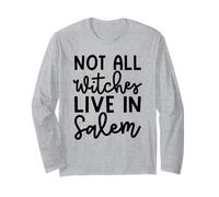 Not All Witches Live In Salem Halloween Espeluznante Lindo Divertido Manga Larga