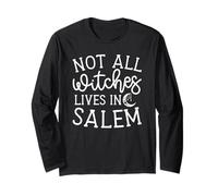Not All Witches Live In Salem Halloween Espeluznante Lindo Divertido Manga Larga