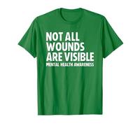 Not All Wounds Are Visible Mental Health Awareness Green Camiseta