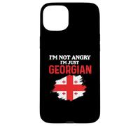 Not Angry Just Georgian | Cáucaso | Bandera patriótica de Georgia Carcasa para iPhone 15 Plus