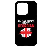 Not Angry Just Georgian | Cáucaso | Bandera patriótica de Georgia Carcasa para iPhone 15 Pro