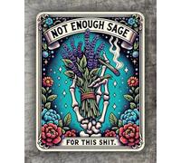 Not Enough Sage For This Shit, Tarot Card Funny Journal Notebook: 7.5 x 9.25, 110 Pages, for College, School, Office & Work, Esoteric, New Age, Skeleton, Skull, Witchy Stuff