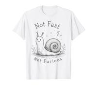 Not Fast Not Furious Funny Snail Camiseta gráfica económica, Hombre, Blanco, M