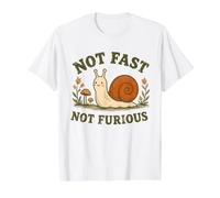 Not Fast Not Furious Funny Snail Vintage Retro Camiseta gráfica económica, Hombre, Blanco, M
