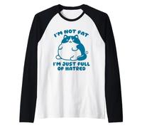 Not Fat Full Hatred Cat Camiseta Manga Raglan