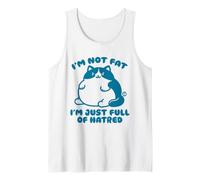 Not Fat Full Hatred Cat Camiseta sin Mangas