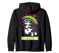 Not For Me Funny Grouchy Raccoon Anti-Valentine Humor Sudadera con Capucha