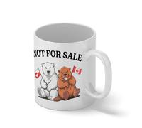 Not For Sale Canada & Greenland Funny Political Mug - Angry Beaver and Polar Bear Coffee Cup - Satire Novelty Gift Blanco taza Mug