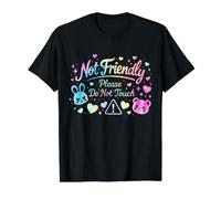 Not Friendly Please Do Not Touch Camiseta gráfica económica, Hombre, Negro, L