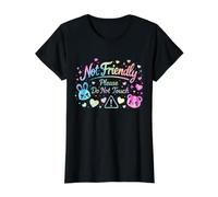 Not Friendly Please Do Not Touch Camiseta gráfica económica, Mujer, Negro, S