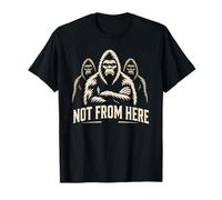 Not from Here, diseño críptico Retro de Bigfoot Trio Camiseta