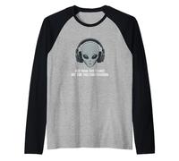 Not from This Planet Alien con Auriculares Camiseta Manga Raglan