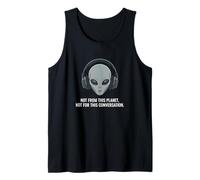 Not from This Planet Alien con Auriculares Camiseta sin Mangas